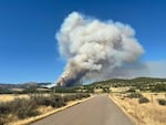 The Salt Creek Fire burning on Sunday afternoon.