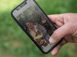 Oleksii Kharkivskyi, the chief of the patrol police of Vovchansk, shows videos he filmed during evacuations of civilians from Vovchansk in Kharkiv Oblast, Ukraine.