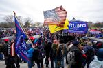 Insurrectionists loyal to President Donald Trump swarm the Capitol.