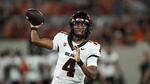 FILE - Oregon State quarterback Gevani McCoy (4) throws a pass during an NCAA football game against San Diego State on Saturday, Sept. 7, 2024, in San Diego.