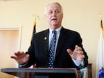 \U.S. Rep. William Delahunt, D-Mass., faces reporters during a news conference in Quincy, Mass., on Feb. 22, 2010.