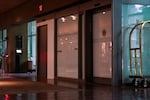 The area where former food and beverage employee Bruce Valentine Whitman crashed a rental car carrying several pipe bombs through the glass windows and into the Multnomah Athletic Club in Portland, Ore., on May 5, 2026.