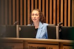 FILE-Council President Elana Pirtle-Guiney at a Portland City Council meeting on Feb. 5, 2025, Portland, Ore.