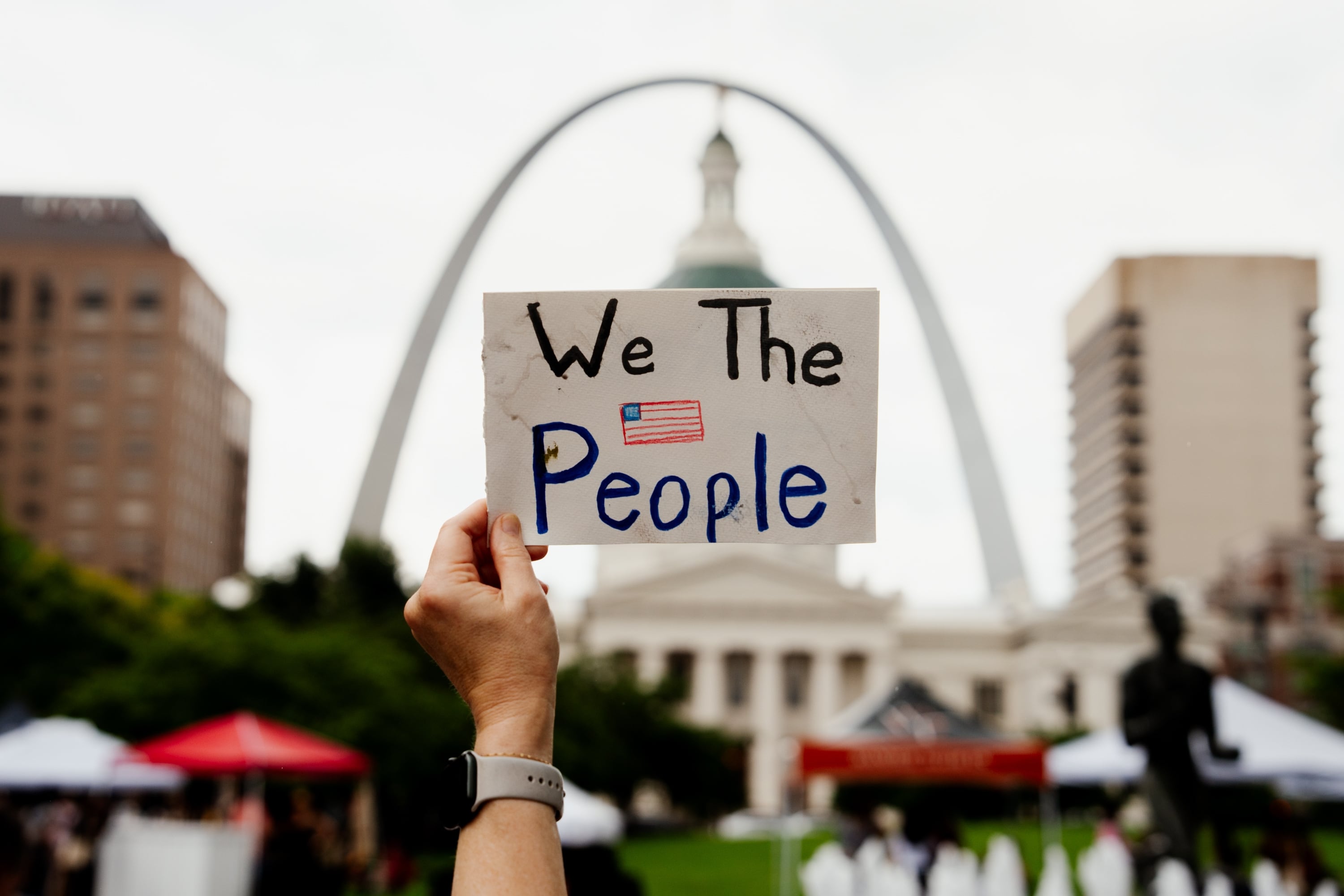 St. Louis: Thousands march in downtown St. Louis during the No Kings protest.