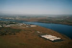 Numerous data center facilities, including the one pictured here in northeast Oregon on May 18, 2026, have been built along the Columbia River Gorge during the last few years.