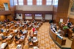 Oregon state Senate floor, March 1, 2024, at the Oregon state Capitol in Salem, Ore. 