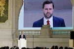 Vice President JD Vance speaks during a plenary session at the Artificial Intelligence (AI) Action Summit in Paris, on Feb. 11.
