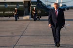President Trump walks to board Air Force One on October 20, 2026 at Joint Base Andrews, Maryland.