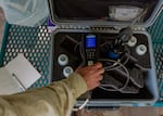 A sonde measures water properties like the concentration of dissolved oxygen, temperature and salinity near the Columbia River in Richland.