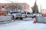 The Harney County Sheriff's Office placed concrete barriers outside the county courthouse in anticipation of a possible protest.