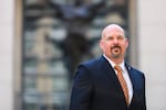 Special Agent Matt Grimm stands outside the U.S. District Court in Alexandria, Virginia.