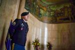 Secretary of State Dennis Richardson's casket was guarded by the Oregon National Guard Funeral Honors Team.