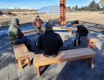 Central Oregon Veterans Ranch is a 19-acre working ranch in Bend. The ranch offers mentorship and vocational training opportunities, as well as peer support counseling. Adrian De La Rosa, co-executive director of Central Oregon Veterans Ranch, is shown in this photo seated on the right leading a peer support group comprised of fellow veterans.