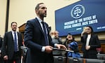 Former special counsel Jack Smith leaves after testifying before the House Judiciary Committee about his investigations into President Trump, on Jan. 22, 2026.