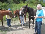 The area outside of Sequim, Washington, under consideration for a new reservoir is heavily used by locals. Jeff Becker, Donna Carpenter and Barbara Nelson enjoy trail riding there.