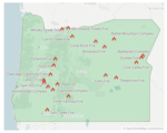 Active wildfires in Oregon as of Wednesday afternoon.