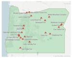 Active wildfires in Oregon as of Wednesday afternoon.