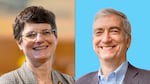 Elizabeth Steiner (left) and Jeff Gudman are running in the May 21 Oregon primary election for the Democratic nomination for state treasurer.