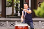 Portland Taiko performs at the Lan Su Chinese Garden in Portland, Oregon, Saturday, May 20, 2017.