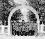 This undated photograph shows students at the Chemawa Indian Training School in Salem.