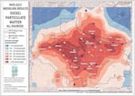 A map of the diesel pollution modeling results from a 2017 study by the Oregon Department of Environmental Quality.