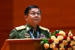 FILE - In this July 11, 2018, file photo, Myanmar's Army Commander-in-Chief Senior Gen. Min Aung Hlaing speaks during the opening ceremony of the third session of the 21st Century Panglong Conference at the Myanmar International Convention Centre in Naypyitaw, Myanmar. A military coup was taking place in Myanmar early Monday, Feb. 1, 2021 and State Counsellor Aung San Suu Kyi was detained under house arrest, reports said, as communications were cut to the capital.