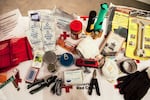 Emergency kits can contain everyday household items, like blankets, non-perishable food and communication devices like radios. 