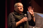 Bend said goodbye to "Oregon Field Guide" host Steve Amen, who is retiring after 28 years on the show. Amen addressed the crowd before the show at the Tower Theatre, Friday, March 17, 2017 in Bend, Oregon.