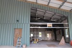 A building under construction at the site of what will be a 120-bed shelter for people experiencing homelessness in Vancouver, Wash. on July 15, 2026. The shelter is expected to be the city's largest once it opens.
