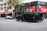 Twenty-five people were arrested in Portland during a May Day protest that police say turned into a riot, May 1, 2017.