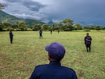 Rodent trainers from the non-profit, Apopo, conduct a landmine detection training exercise in Morogoro, Tanzania. African giant pouched rats are being trained to use their acute sense of smell to detect landmines buried underground. Rats who have graduated from the program are now being used to find landmines in several post-conflict countries.