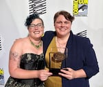 Gilroy (right) with Katie Pryde, owner of Books With Pictures Portland.