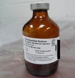 This photo provided by the U.S. Department of Justice shows a vial of pentobarbital used in the executions of two inmates in July 2020, according to court filings. The photo was filed in U.S. District Court in Washington on Aug. 13, 2020, as part of litigation over the use of pentobarbital in executions. The government redacted part of the information on the vial, after arguing it didn't want to disclose the supplier of the drug. Executioners who put 13 inmates to death in the last months of the Trump administration likened the process of dying by lethal injection to falling asleep, called gurneys “beds” and final breaths “snores.” But those tranquil accounts are at odds with AP and other media-witness reports of how prisoners’ stomachs rolled, shook and shuddered as the pentobarbital took effect inside the U.S. penitentiary death chamber in Terre Haute, Indiana.