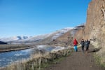 Hikers go on a first day of the year adventure at Cottonwood Canyon.
