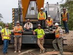 Jeff Hunerlach (far left) is a district representative at Operating Engineers Local No. 3. He's shown here with the Golden State Bridge operating engineers.