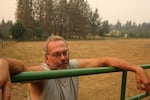 Steve Hiatt evacuated his 50-acre property in Corbett at 4:30 a.m., returning later with volunteers and trailers to evacuate his horses and cattle. "Yesterday was not a good night up here," he says.