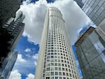 The 777 Tower in downtown Los Angeles' financial district is one of two buildings that Brookfield, the city's largest office owner, defaulted on this year.