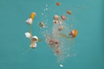 Photographer Isabella Cassini photographs food crashing together in her latest project, "Splashes, Crashes, and Smashes."