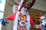 Kansas City Chiefs fan Don Lobmeyer, of Wichita, Kansas poses for pictures ahead of Super Bowl LVIII at Allegiant Stadium in Las Vegas, Nevada on February 9, 2024.