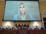 Ivanka Trump's testimony to the Jan. 6 committee is displayed on a screen during the committee's hearing on Thursday.