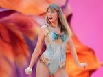 Taylor Swift performs at Wembley Stadium as part of her Eras Tour on Friday, June 21, in London.