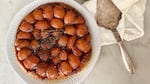 Usher in the season of cozy autumn desserts with this rustic pear tarte Tatin with sea salt and thyme caramel