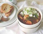 Asian and Cajun/Creole ingredients — lemongrass, Creole seasoning, fish sauce — brighten and enliven  Chicken, Shrimp and Andouille Sausage Gumbo fromTapalaya chef/owner Anh Luu. The recipe is featured in the cookbook “Portland Cooks.”