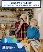 The National Association of Realtors scrapped a photo of a young couple for the cover of its annual report on home buyers and went with a photo of an older couple, more representative of the typical buyer today.