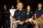 Bend Police Chief Mike Krantz speaks to reporters from the Bend Police Station after a shooter opened fire at a Safeway grocery in Bend, Ore., Sunday, Aug. 28, 2022. The shooter killed at least two people.