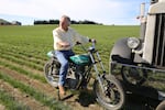 Denny Edwards, pictured above on the bike he performed hundreds of jumps on in the 1970s, says he preferred flat track racing and jumping motorcycles to riding on the highway. “That’s all good,” says Edwards. “Just don’t ask me to ride that bike home.”