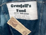 During the long fight that led to the settlement, Byrd began making jackets about systemic racism, Albina and the fight for justice. This jacket uses an old advertisement for a neighborhood grocer.