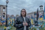 Ivan Sarancha, 18, who left Luhansk after 11 years of living under occupation, stands in front of a memorial for the fallen at Maidan Square — where the pro-Europe uprising known as the "Revolution of Dignity” took place in February 2014 — in Kyiv, Ukraine, on March 26.