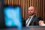 Portland city councilor Mitch Green of District 4 participates in a city council meeting at Portland City Hall in Portland, Ore., on July 9, 2026.