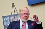 President Trump says he wants L. Brent Bozell III, Founder and President of the Media Research Center, to lead the U.S. Agency for Global Media, or USAGM. In this 2016 photo, Bozell speaks during a "Climate Hustle" panel discussion at the Rayburn House Office Building in Washington, DC.